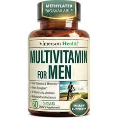 Vimerson Health Multivitamin for Men: Methylated 60 Count (Pack of 1), Beige