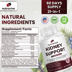 21-in-1 Kidney Cleanse and Detox Support Supplement GMP| USA Made| Lab Tested