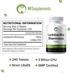 Lactobacillus Rhamnosus Probiotic 240 Tablets (4 Month Supply) – Researched Stra