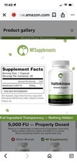 NFSupplements Nattokinase Arterial Support 5000 FU 250mg 30 Vegan Capsules