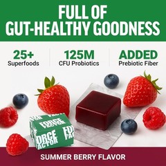 60 Count Summer Berry Soft Chews: Probiotics and Fiber for Digestive Health