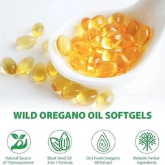 Oil of Oregano with Black Seed 6000mg – 300 Softgels – Immune & Digestive Suppor