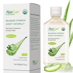 AloeCure USDA Organic Aloe Vera Juice Made 16.7 Fl Oz (Pack of 1), White