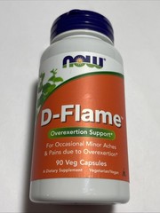 (NEW) Now Foods D-Flame Overexertion Support 90 Veg Caps EXP:4/27
