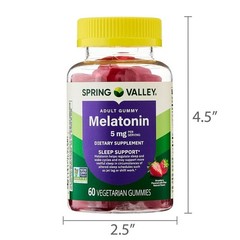 Spring Valley Melatonin Gummies Strawberry 5 mg, 60 Count