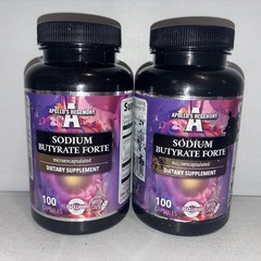 Lot Of 2- Sodium Butyrate Forte 400mg – 100 Vegan Caps Each/ Exp 07/2028/damaged