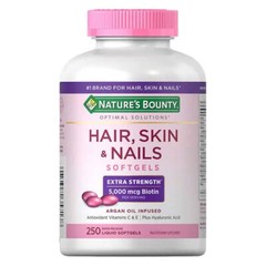 Nature’s Bounty HAIR SKIN & NAILS 250 Softgels 5000 mcg Biotin Exp: 03/27