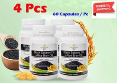4 X Supap Osod Black Sesame Oil + Rice Bran Oil Suphab Osot 60 Caps