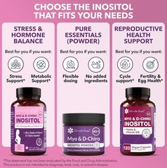 Myo-Inositol Supplement for PCOS with Ashwagandha and Vitamin D – 120 Capsules