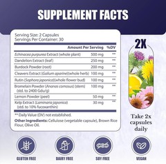 MD | Lymph Lymphatic System Supplement with 9 Botanicals. Men and Women | 60 cap