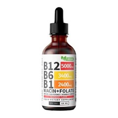 5- Vitamin IN-1 + Complex B12 Sublingual Liquid Drops B6 B1 B Niacin & Folate US