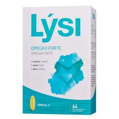 LYSI Omega 3 Forte Fish Oil Iceland Heart Eyes Brain Health 64 Softgel Capsules