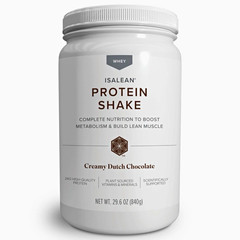 IsaLean Whey Protein Shake Powder, Creamy Dutch Chocolate, 29.6 oz (840g)