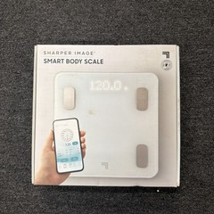 Sharper Image Bluetooth Compatible Body Scale LCD Display Sleek Design White