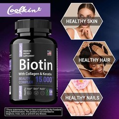 Biotin with Collagen & Keratin – Maximum Strength, Hair Skin and Nail Health