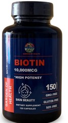 Biotin 10000mcg Hair Skin Nails Growth High Potency Supplementt 150 Capsules