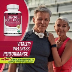 2 BOTTLES–NEW TopLux Organic Beet Root 2040mg––Energy Circulation & Antioxidant