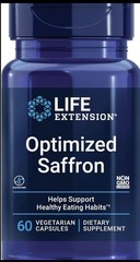 LIFE EXTENSION Optimized Saffron 88.5mg 60 Caps std. to 0.3% safranal Satiereal