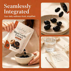 Fermented Lanural Black Garlic, Odorless Capsules, 60 Count