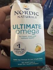 Nordic Naturals Ultimate Omega Fish Oil 1280mg 60 Softgels Lemon Non-GMO