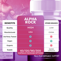 (5 Pack) Alpha Rock Advanced Male Healt Support VItamin AlphaRock 300 Capsules