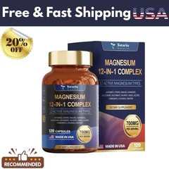 LUXRY NEW Magnesium Complex 700mg 12 in 1 Magnesium Supplement with 120 Counts
