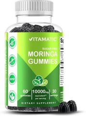 NEW Vitamatic Sugar Free Moringa Gummies – 10,000 mg 60 Count (Pack of 1)