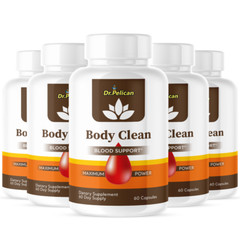Body Clean- Blood Support- 5 Bottles- 300 Capsules
