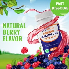 1000 mcg Fast Dissolve Vitamin B12 – , Gluten Free, No Preservatives