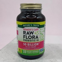 Natures Truth Raw Flora Probiotic Cranberry & D-Mannose 33 Capsules Vegan 2/27