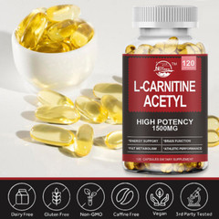 Acetyl L-Carnitine 1500Mg Tablets Nervous System Health Antioxidant 120 Capsules