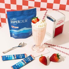 Nello Supercalm Strawberries & Cream Powder Drink Mix Ashwagandha Sleep Support