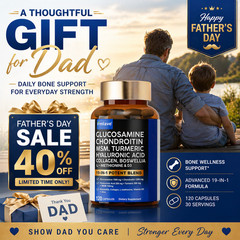 Triple Strength Pain Relief Supplement, Joint Support Glucosamine, Turmeric, MSM