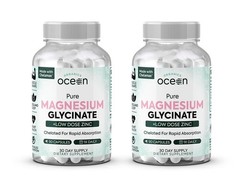Organics Ocean Pure Magnesium Glycinate with Zinc – 90 Count (Pack of 2)