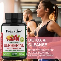 Advanced Dual Berberine HCl Berberine Supplement 1300mg 120 Capsules