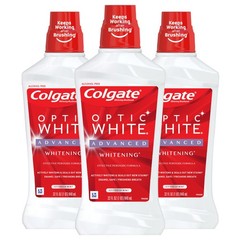 Colgate Optic White Advanced Teeth Whitening 32 Fluid Ounce (3 Pack), Red