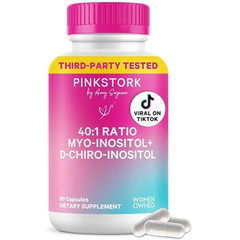 Pink Stork 40:1 Myo-Inositol + D-Chiro-Inositol 2000mg 90 Caps Gluten-Free