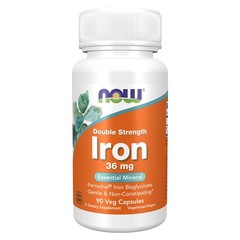 NOW Foods Iron Double Strength (36 mg) 90 Veg Capsules