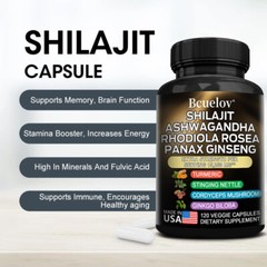 Shilajit, Rhodiola Rosea, Ashwagandha with Ginseng, Dietary Supplement