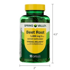 Spring Valley Beet Root Blood Health Dietary Supplement, 1000 Mg, 90 Count