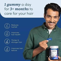 Man Matters Biotin Hair (60 Gummies) with DHT Blocker Keeps Hair Healthy,Strong