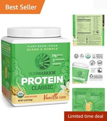 375g Natural Organic Vanilla Protein – Gluten Free, Hypoallergenic Muscle Boost