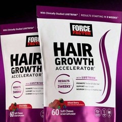 Force Factor Hair Accel Gummies – Grow Thicker Hair – 120 Mixed Berry