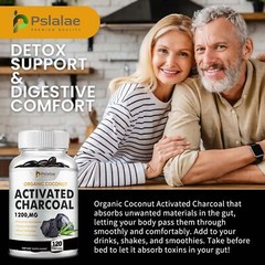 Activated Charcoal 1200mg – Highly Absorbent Detox Cleanse, Digestive Health