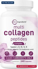 Micro Ingredients Multi Collagen Pills for Women & Men, 240 Capsules | Type I, I