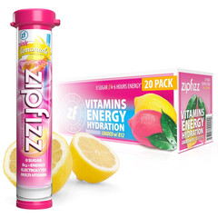 Zipfizz Daily Energy Drink Powder, Pink Lemonade, 20 Pack | 3-In-1 Sustained Ene