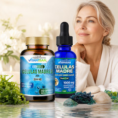 Celulas Madres Stem Cell Supplement AFA Spirulina Liquid Drops Capsules 2 Pack