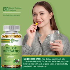 Organic Oregano Oil Softgels – Super Concentrated Liquid Oil with Carvacrol