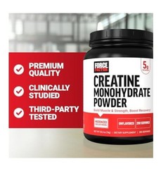 Force Factor Creatine Monohydrate Powder Micronized Unflavored 1kg 200 Serv 5g