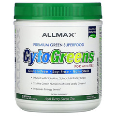 CytoGreens Acai Berry Green Tea 60 Servings 545g AllMax Greens Powder Exp 2029